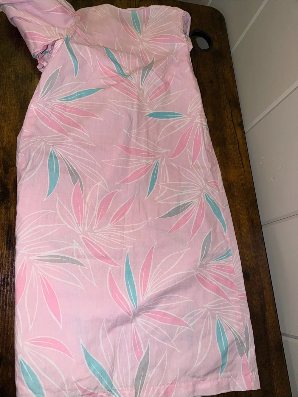 Vintage 1980s Girls Pink Hawaiian Floral Prairie Maxi Dress Approx Size 6